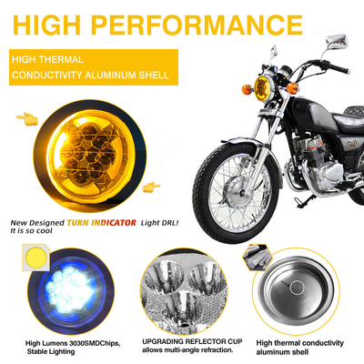 Motorcycle Headlight YAYE GM125 6 inch Length Dual Color Turn Signal and DRL Function