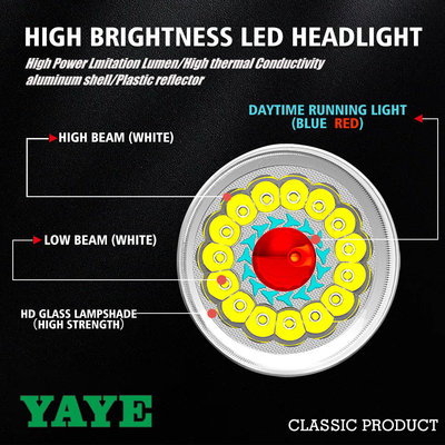 6 Inch CM125 High Limited Lumen LED Red DRL Semi-assembly Headlight with High Low Beam