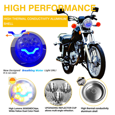 YYXTZ-V-TY LED Dual Color GN125 Motorcycle Headlight with 3030SMD Lamp Bead Chip