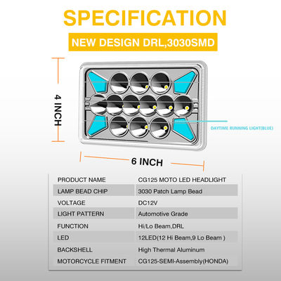 CG125 DC12V LED Motorcycle Headlight with DRL and Turn Signal