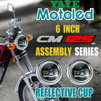 6 Inch Motorcycle Round Headlight Assembly with 4800LM Projector and 6500K White Light