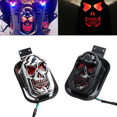 Skull Head Shape Red LED Motorcycle Tail Light with Rear Position for Enhanced Visibility